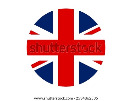 United Kingdom Flag icon. Round flag of uk icon design, vector illustration