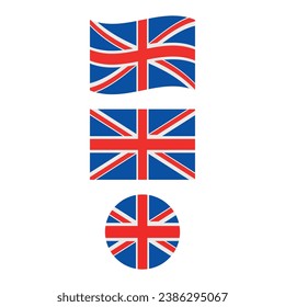Diseño de vectores de conjuntos de iconos de bandera del Reino Unido.
