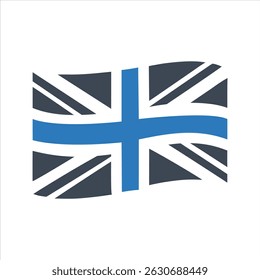 United kingdom flag icon. Vector and glyph