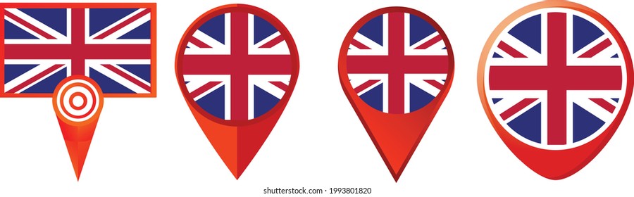 Icono de la bandera del Reino Unido . conjunto de iconos web . colección de iconos. Ilustración vectorial simple.