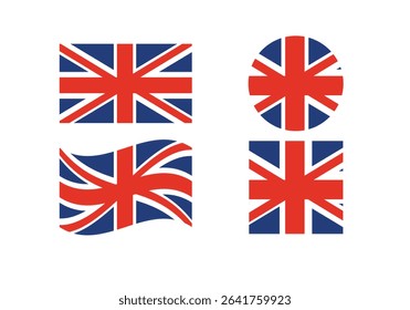 United kingdom Flag Icons – Official National Flag of United kingdom in Flat Vector Style with Standard Colors and Proportions.
