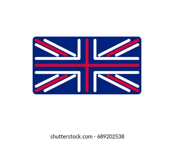 United Kingdom flag linear style. Sign Britain. National Symbol  
