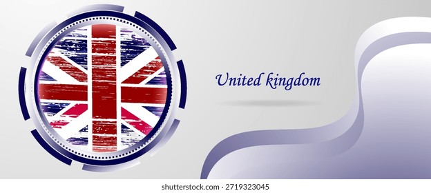 Bandera del Reino Unido hecha en el fondo del trazo del pincel. Día nacional del Reino Unido. Icono de bandera nacional del Reino Unido creativo. Abstractas pintado estilo grunge pincel bandera de fondo.