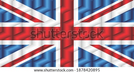 United Kingdom flag from many cubes - Illustration, 
Three dimensional flag of United Kingdom