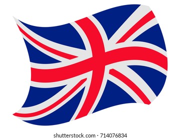 united kingdom flag moved by the wind