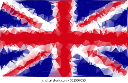 United Kingdom flag : new modern precision complex polygons vertex concept. High definition Vector illustration EPS10