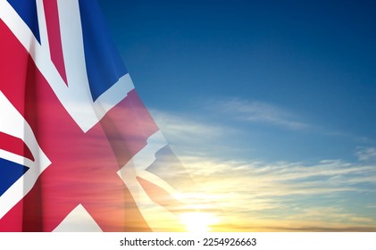 United Kingdom flag on background of beautiful sky. EPS10 vector