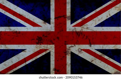 United Kingdom flag on metal texture background.