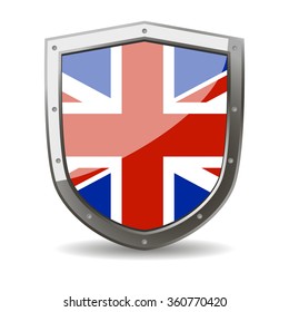 United Kingdom Flag on a Shield