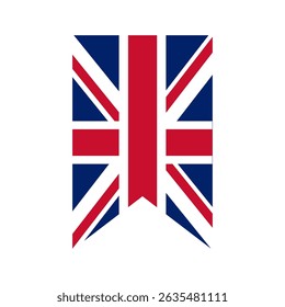 United Kingdom flag on white background.