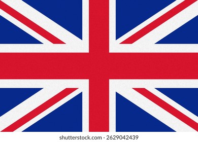 United Kingdom flag with paper texture wall background. Vector illustration 