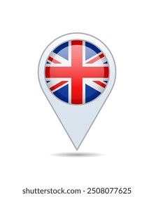 United Kingdom - flag pin for map. Vector illustration.