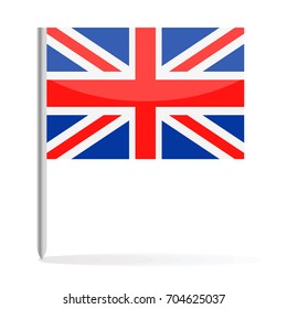 United Kingdom Flag Pin Vector Icon - Illustration