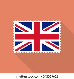 United Kingdom flag postage stamp - Vector