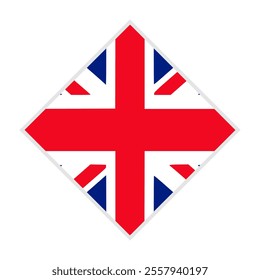 United Kingdom flag - rhombus shape icon on white background	