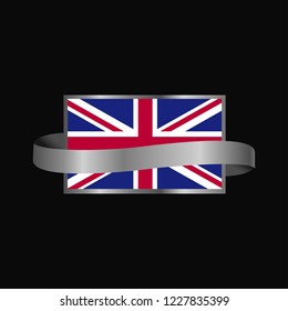 United Kingdom flag Ribbon banner design