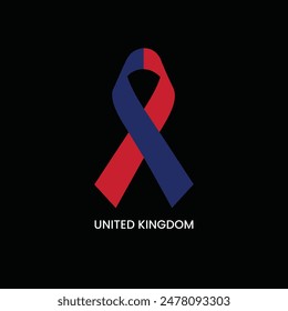  United Kingdom flag ribbon vector design.
