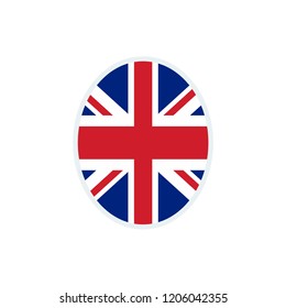 United Kingdom flag. United Kingdom round flag.