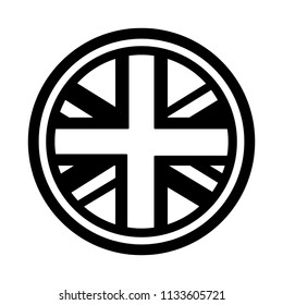 united kingdom flag in round button symbol