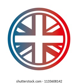 united kingdom flag in round button symbol