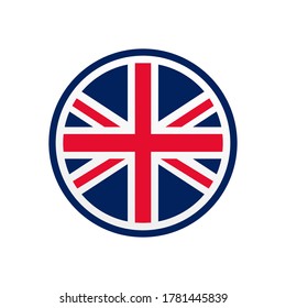diseño plano redondo de la bandera del reino unido