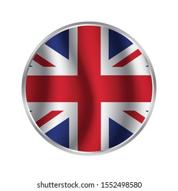 United Kingdom flag round icon. UK flag icon with accurate official color scheme. Premium quality british flag in circle. Vector EPS 10.