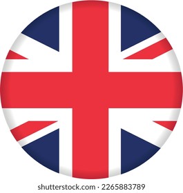 United Kingdom flag in round shape to show the British national flag. Vector