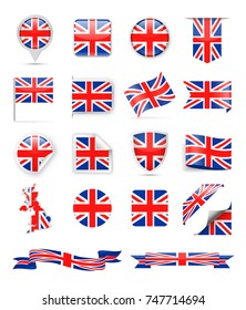 United Kingdom Flag Set - Vector Illustration