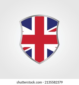 United Kingdom Flag with Shield Frame. National Flag