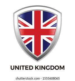 united kingdom flag shield logo icon vector