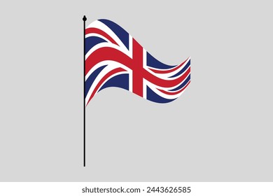 United Kingdom flag, United Kingdom sign, United Kingdom British Flag, national flag of Great Britain, Flag of United Kingdom, Colorful, Standard color, Vector illustration
