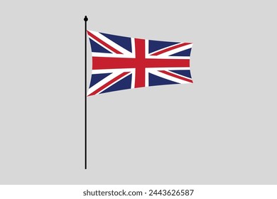 United Kingdom flag, United Kingdom sign, United Kingdom British Flag, national flag of Great Britain, Flag of United Kingdom, Colorful, Standard color, Vector illustration
