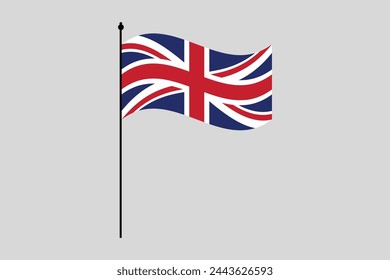 United Kingdom flag, United Kingdom sign, United Kingdom British Flag, national flag of Great Britain, Flag of United Kingdom, Colorful, Standard color, Vector illustration
