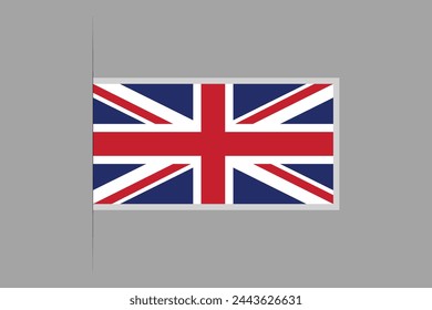 United Kingdom flag, United Kingdom sign, United Kingdom British Flag, national flag of Great Britain, Flag of United Kingdom, Colorful, Standard color, Vector illustration

