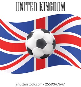 United Kingdom flag, soccer UK, UK flag Football, UK football with flag