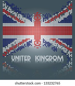 United Kingdom flag from square blocks