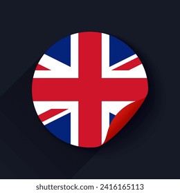 United Kingdom Flag Sticker Vector Illustration