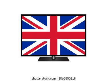 United Kingdom Flag Of Television,Vector Illustration, Isolate On White Background Icon. EPS10