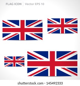 United Kingdom flag template | vector symbol design | color blue, red and white | icon set