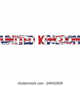 United Kingdom Flag Text Name Country Vector illustration Hand Made