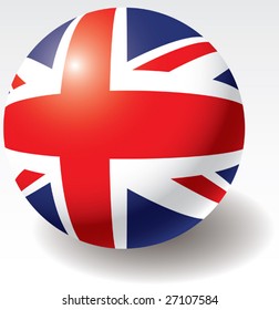 United Kingdom flag texture on ball. Design element. Vector illustration.