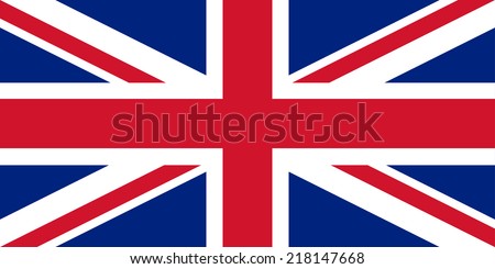 United Kingdom flag (Union Jack) with perfect proportions and exact colours. Vector illustration.