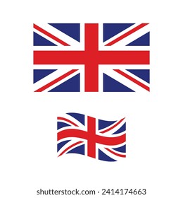 United Kingdom flag, vector design on white background. Graphic template for web design and printing. EPS 10