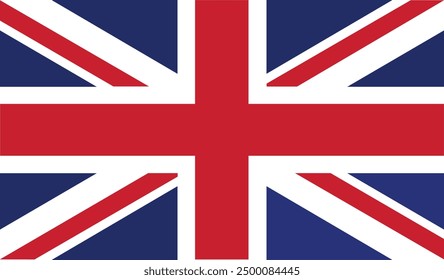 United kingdom flag vector design and illustration , digital flag vector design with the original color which is red , white and blue