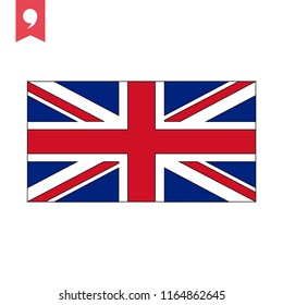 United Kingdom flag vector icon, England national symbol