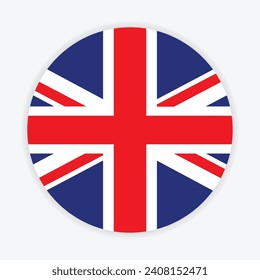 United Kingdom flag vector icon design. United Kingdom circle flag. Round of United Kingdom flag.
