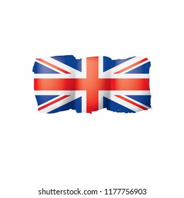 United Kingdom flag, vector illustration on a white background.