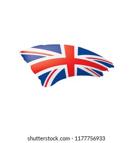United Kingdom flag, vector illustration on a white background.