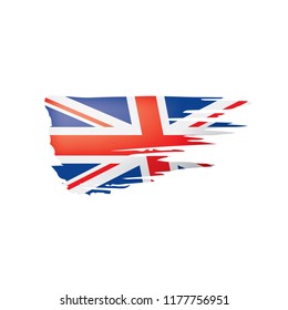 United Kingdom flag, vector illustration on a white background.