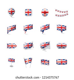 United Kingdom flag, vector illustration on a white background
